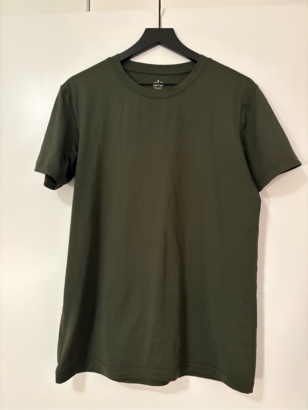 Alo Conquer Reform Crewneck Short Sleeve Olive Tree